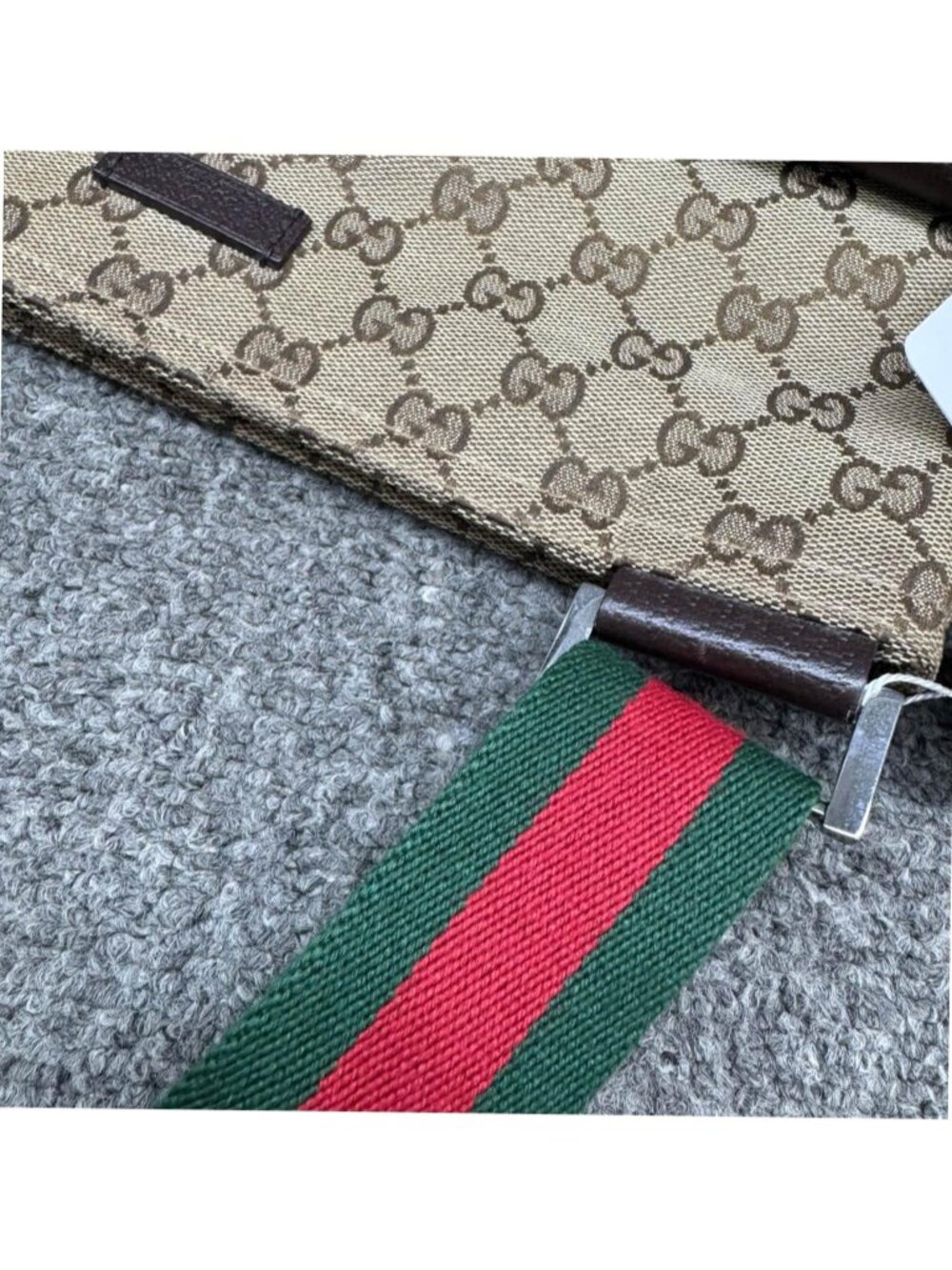 Authentic Gucci GG Monogram Canvas Web Stripe Crossbody Messenger Bag Vintage - Picture 5 of 11